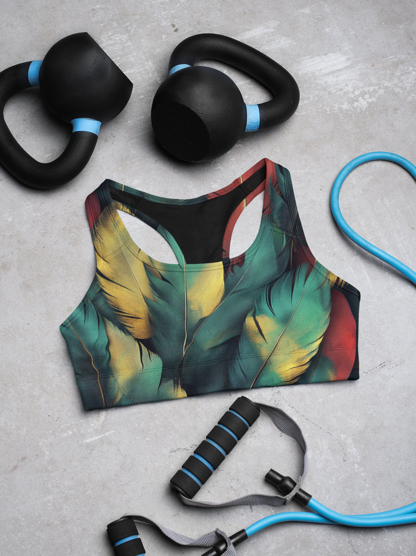 Deep Jungle Feather Bra
