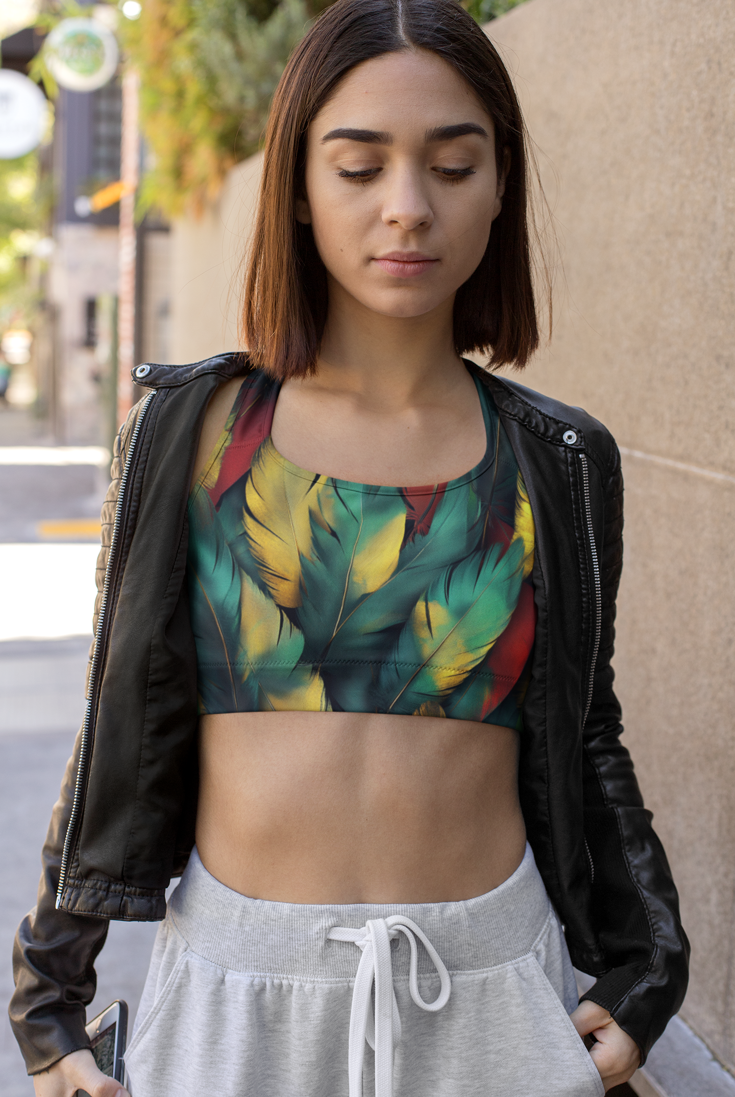 Deep Jungle Feather Bra